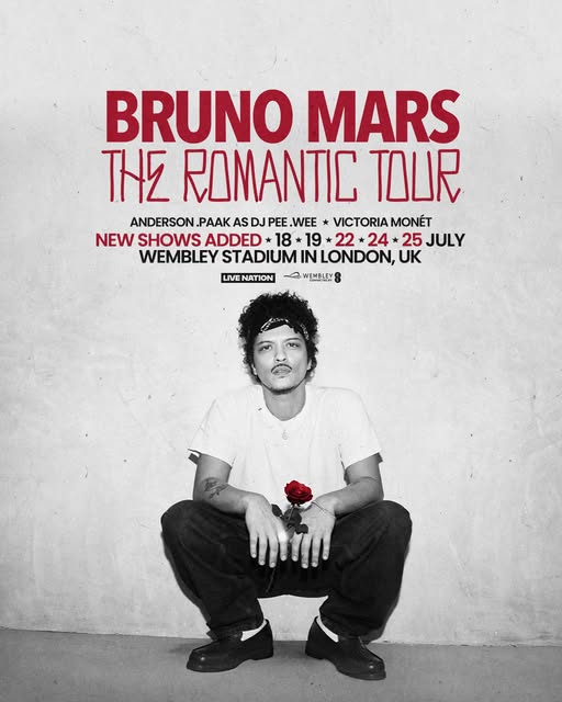 Bruno Mars - The Romantic Tour - London Wembley Stadium 2026